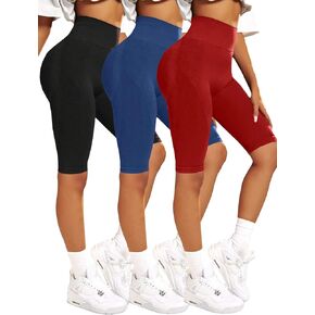 Verdusa Women's 4 Pack Biker Shorts High Waisted Tummy Control Workout Yoga Running Short