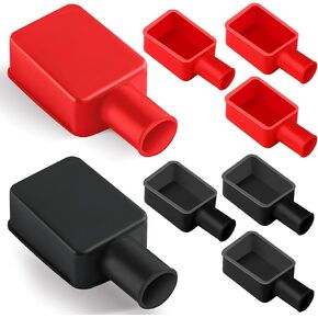 Battery Terminal Cover 8 Pcs, Battery Terminal Protector Isolate Soft Rubber, Car Battery Cover Top Post, Battery Post Cover, Positive and Negative Pole Stud Cover for Car Motorcycle Truck by XIOGZAXI