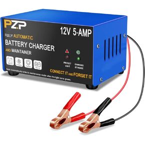 12V 5AMP Battery Charger Smart Marine and Automotive Battery Charger 12 Volt Trickle Charger Battery Maintainer Fully Automatic Car Deep Cycle Charger for Lawn Mower RV Motorcycle Boat Auto ATV