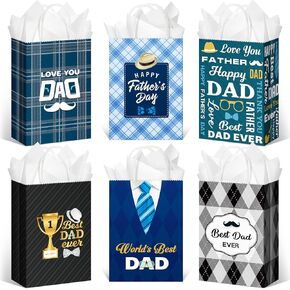 Thenshop 24 Pcs Mother's Day Paper Gift Bags with Handles and Tissue Paper Mom Floral Gift Wraps Bulk Kraft Birthday Party Favor Bags for Mother's Day Baby Showers Wedding Party Decoration Supplies