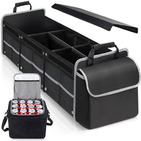 Car Trunk Storage Organizer, Collapsible Trunk Organizer with Leakproof Insulated Cooler Bag for SUV, Sedan, Truck, Minivan, Auto in Kuwait