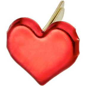 Creative Impressions Painted Metal Paper Fasteners 50/Pkg, Hearts - Metallic Red