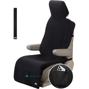 1PC Upgraded Widened Universal Neoprene Car Seat Covers Towel for Dog Kids, Lengthened Waterproof Seat Protector Non-Slip Washable with 3 Buckle Straps and Front Storage Pocket for Van Truck SUV
