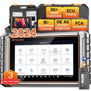 FOXWELL NT909 OBD2 Scanner, 2024 Wireless Bidirectional Scan Tool with ECU Coding, Full System Diagnostic Tool, 30+ Resets, FCA, VAG Guide CAN-FD/DOIP, 3 Year Update Car Scanner for All Vehicles
