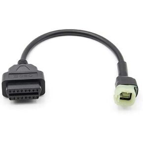 eMoto Universal OBD2 Motorcycle Diagnostic Adapter Cable OBDII Motorcycles Fault Detection Parts for Honda Motorbikes (4 Pin to 16 Pin)