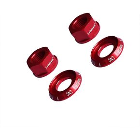 Red 2 x M10 Bike Wheel Hub Axle Nuts 7075 Aluminum Bicycle Chromed Skewer Bolt Screw Nut Road MTB Replacement