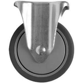 TITAN 4033555T Heavy Duty TPR Rubber 5 Inch Caster Wheel with Rigid Top Plate, Gray/Chrome