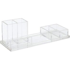 russell+hazel Acrylic Starter Solution Set, Clear and Gold-Toned Hardware, 12" x 9" x 5"