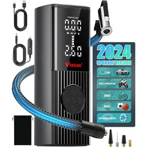 Tire Inflator Portable Air Compressor for Car Tires, 150 PSI & 20000mAh Battery 4X Fast Inflation Cordless Tire Pump, 12V DC & Cordless Dual Power Electric Air Pump for Car Motorcycle Bike Ball