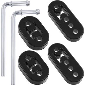6Pcs 90 Degree Bend Universal Exhaust Hanger Rod with 2 Holes & 4 Holes Car Exhaust Rubber Hanger Universal Heavy Duty Rubber Insulator Bracket Bushing Mount for Car Truck Jeep