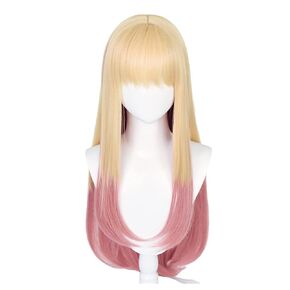Anime My Dress Up Darling Cosplay Wig 80cm Long Yellow Gradient Orange Pink Party Wigs for Women Girls