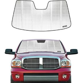 Windshield Sun Shade for 2002-2008 Dodge Ram 1500 Truck. 2024 Upgrade Reflective Aluminum Film Front Window Sunshade for Maximum Interior Protection