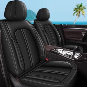 Car Seat Covers Fit for GMC Terrain 2010-2023 2024 Full Set Seat Cover Waterproof Faux Leather, Compatible Airbag Automotive Cushion Protector(5 Seats, Red Line)