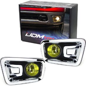 iJDMTOY Clear Lens Fog Lights Foglamp Kit with Xenon White 15-SMD LED Bulbs, Bezel Covers, On/Off Switch, Wiring Relay Compatible with 2017-2019 Nissan Titan, Titan XD