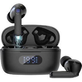 Wireless Ear Buds Bluetooth Earbuds, 28H Playtime LED Power Display, Bluetooth 5.1 Headphone in-Ear Earbuds with Mic, Noise Cancellation Earphones Stereo Sound for Android/iOS