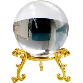 1 Set Crystal Healing Ball Crystal Holder Stand 3D Carving Crystal Decorative Ball Crystal Sphere Glass Ball Clear Stand Crystal Sphere Gift Represent Office Iron Household