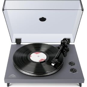1 by ONE Rock Pigeon Record Player with Speakers, 2-Speed Belt-Drive Turntable for Vinyle Records, Built-in Phono Preamp, Moving Magnetic Cartridge AT-3600L, RCA Out in Kuwait