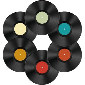 Leptetek 12PCS Blank Vinyl Records, Lot of 7" Vinyl Records for Crafts & Decoration, Vinyl Record Decorations for Wall Aesthetic, 70s 80s 90s Rock & Roll Music Party Decor