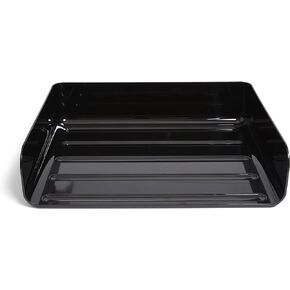 TRU RED 24380803 Side Load Stackable Plastic Letter Tray, Blk