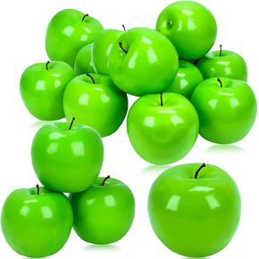 MotBach التفاح الاصطناعي، 12pcs التفاح الأخضر الاصطناعي فو الفاكهة رغوة البلاستيك التفاح الزخرفية التفاح وهمية واقعية محاكاة الفاكهة للمنزل المطبخ حزب عيد الميلاد التصوير الفوتوغرافي الديكور in Kuwait