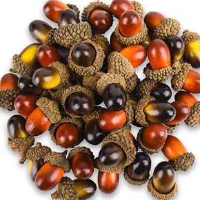 wonuu 100 Pieces Craft Acorns Artificial Acorn Decor Fake Fruit Props Acorns Decoration Crafting DIY Home Party Wedding Decor Christmas Thanksgiving Festival, 2 Colors(2 Colors Mixed-100 Pack)