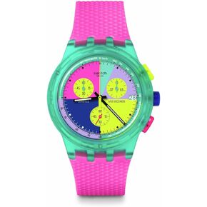 Swatch Casual Watch Multicolor Quartz Plastic NEON Flash Arrow