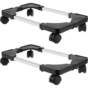 2 Pack Black CPU Stand, Computer Tower Stand, Mobile PC Holder with Locking Caster Wheels, Adjustable Mobile CPU Tower Stand for Floor Carpet Gaming PC Case