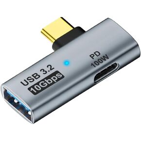 2-in-1 USB C to USB 3.2 OTG Splitter Adapter (Black)