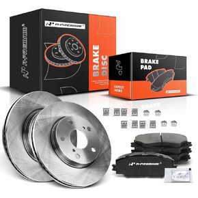 A-Premium 10.82 inch (275mm) Front Vented Disc Brake Rotors + Ceramic Pads Kit Compatible with Select Toyota, Lexus and Scion Models - RAV4 2006-2008, xB 2008-2015, Prius V 2012-2017, HS250h 2010-2012