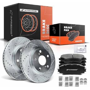A-Premium 10.82 inch (275mm) Front Vented Disc Brake Rotors + Ceramic Pads Kit Compatible with Select Toyota, Lexus and Scion Models - RAV4 2006-2008, xB 2008-2015, Prius V 2012-2017, HS250h 2010-2012