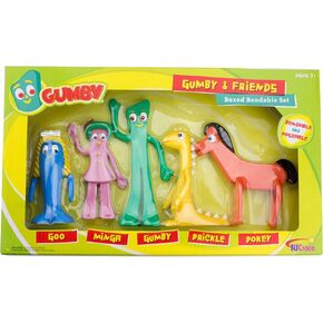 NJ Croce Gumby & Friends Action Figure Boxed Set Multicolor Gumby Toy Gift Flexible and Poseable Gumby Gift for Kids Gumby Toy Durable Classic Toy Set