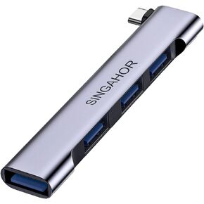 USB Hub for Laptop, USB 3.0 Hub 4-Port, 5Gbps USB Splitter for Laptop, Windows, MacBook, PC, Flash Drives, HDD, Printer, Keyboard, Mouse (Right-Side USB Hub)