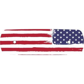 Kustom Cycle Parts American Flag Air Cleaner Cover Insert. Replaces Stock Harley Davidson M8 / 114 Insert. (Black and Grey Flag)