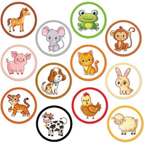 24pcs Potty Training Stickers, 12 Styles Toilet Target Potty Stickers Change Color Interesting Pig, Dog, Cat Potty Seat Stickers Animals Reusable Potty Decal for Boys Girls Kids Toddlers
