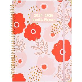 2024-2026 Monthly Planner Spiral Bound 3 Year Calendar Monthly Planner Jan. 2024 - Dec.2026 Calendar Planner 11.3 x 8.8, 36 Monthly Planner with Tabs Double side Pocket Flexible Cover