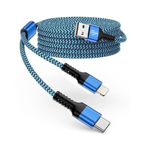 USB to USB C Cable/Lightening 4FT Car Charger Cord for iPhone 15/15 Pro/15 Pro Max/15 Plus, Type C Fast Charging Wire for Samsung Galaxy S24 S23, Google Pixel 8 7 Cigarette Lighter Auto Cable