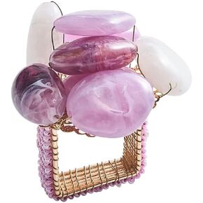 Kim Seybert Sea Stone Napkin Rings in Lilac, Set of 4