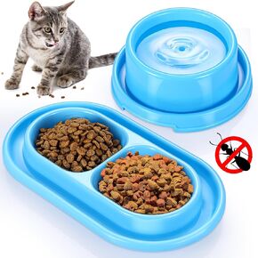 2 Pcs Dog Bowl Set Cat Food and Water Bowl Set Plastic Cat Feeder No Spill Outdoor Cat Bowls Kitten Dish Feeding Bowls for Puppy Small Medium Dogs Cats