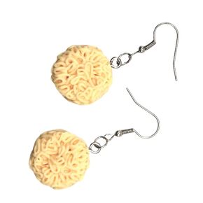 Instant Noodle Earrings | Ramen Japanese Style | Fun Food Charms | Cute Realistic Jewelry | Handmade Resin | Pho Pasta | Gift for Kids Women (Circle)