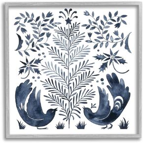 Stupell Industries Tranquil Blue Birds Botanical Holiday Tree Design, Design by Grace Popp