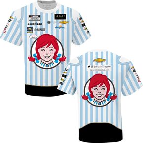 Noah Gragson #42 NASCAR 2023 Wendy's Legacy Motorsports Sublimated Uniform White Blue Pit Crew T-Shirt