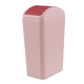 3 Gallon Trash Can with Swing-Top Lid, Plastic Swing-Top Trash Can (Grey)