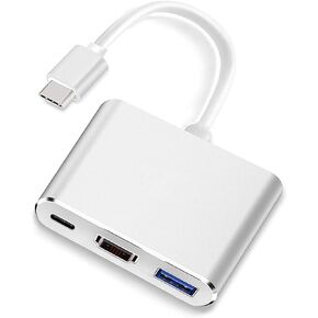 USB C to HDMI Multiport Adapter, 3 in 1 USB C Hub Thunderbolt 3 to HDMI 4K USB 3.0 PD Charging Port, Multiport USB C Adapter for MacBook Pro/Air/ iMac/Chromebook etc