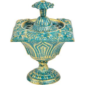Sungmor Cast Iron Incense Burner Vintage Charcoal Incense Holder, Frankincense Resin Burner Cone Incense Holder, Antique Burner Holder for Bakhoor, Incense Sticks, Sage, Meditation Home Office Decor