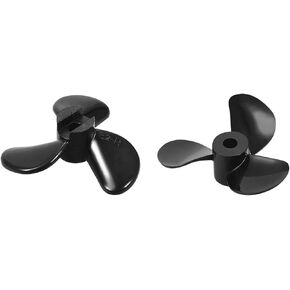 uxcell RC Boat CCW Propeller 3mm Shaft 3 Vanes 32mm 1.4 P Fan Shape Pastic Black Rotating Propeller Props for RC Boat 2pcs