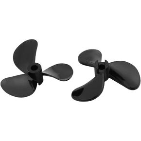 uxcell RC Boat CW CCW Propeller 4mm Shaft 3 Vanes 44mmDx11mmH Fan Shape Pastic Black Rotating Propeller Props for RC Boat, 1pair