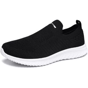 inupon Women's Slip On Walking Shoes Knit Tennis Shoes Lightweight Casual Sneakers