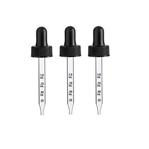 Calibrated Glass Eye Dropper Caps for 1 oz/ 30 ml Bottle fits 20-400 Neck finish (Pack of 6)