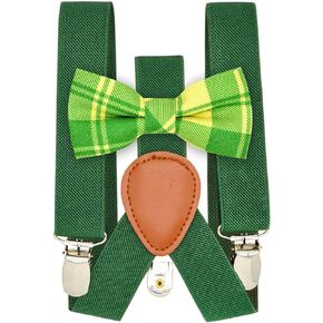 Boy Plaid Suspenders Bow tie Set, Boy Plaid Suspenders, Kid Bowtie, Ring Bearer Outfit, Toddler Suspenders