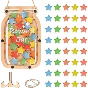 Personalized Stars Reward Jar Magnetic Reward Jar, Classroom Reward Jar for Kids, Jar Reward System Behavior Chart for Kids Incentive Chart for Classroom (Star)